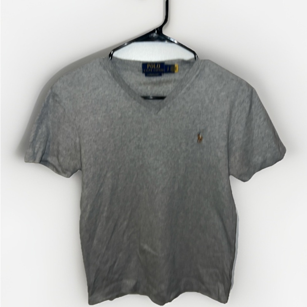 Polo by Ralph Lauren Gray V-Neck Short Sleeve Tee